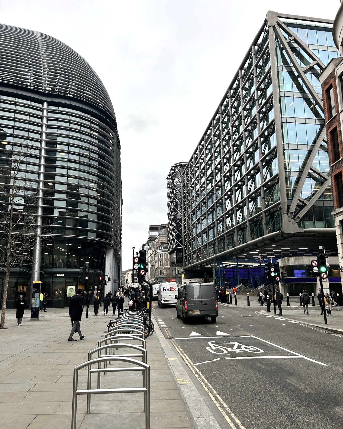 Modern London architecture in the cubes colour grade.