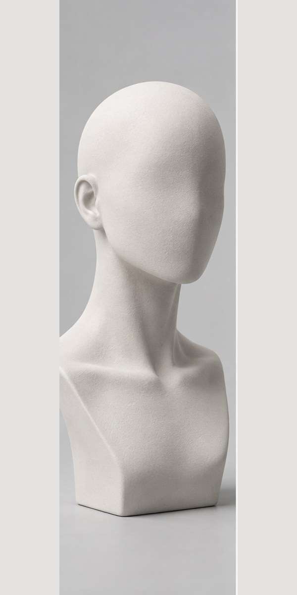 Anonymous mannequin showing the clay portrait style option.
