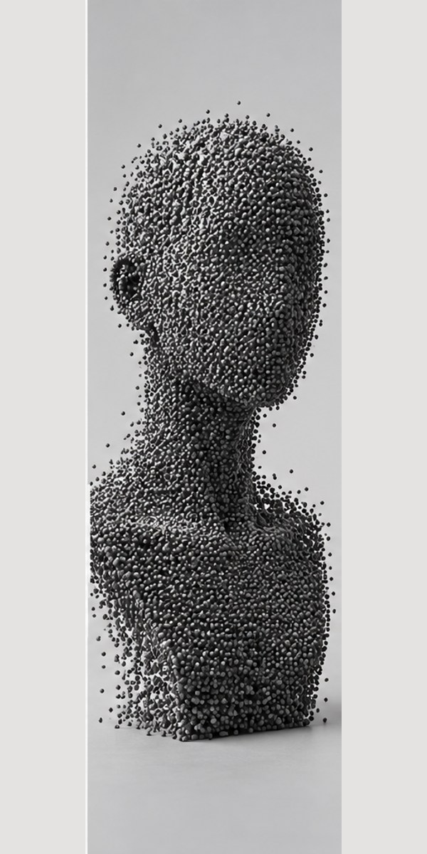Anonymous mannequin showing the dots portrait style option.